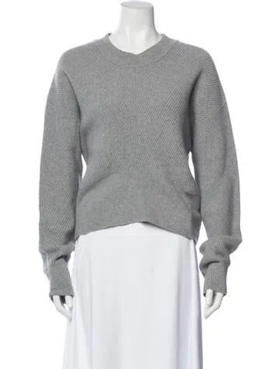 Pre-owned Sportmax Wool V-neck Sweater In Gray