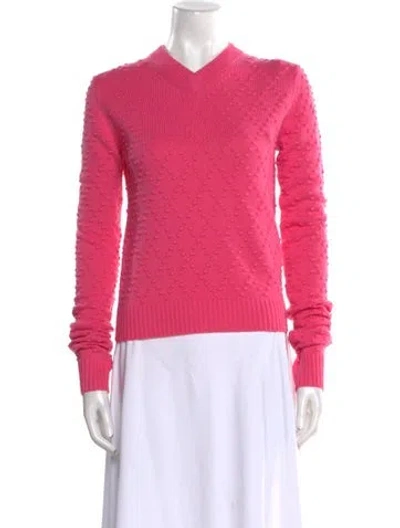 Pre-owned Sportmax Wool V-neck Sweater W/ Tags In Pink