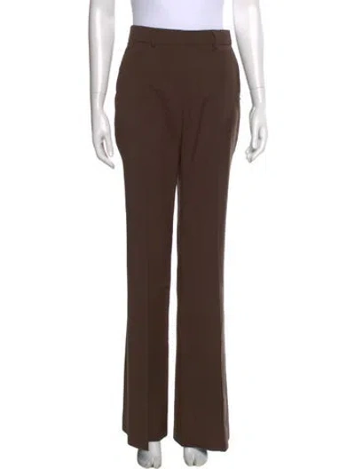 Pre-owned Sportmax Wool Wide Leg Pants In Brown