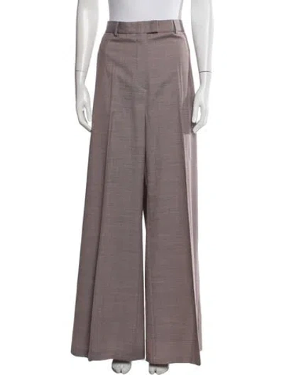 Pre-owned Sportmax Wool Wide Leg Pants In Purple