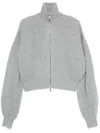 Sportmax Wool Zipped Cardigan In Grey