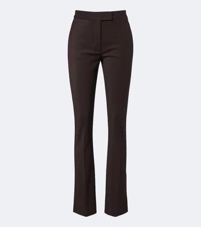 Sportmax Wool-blend Flared Pants In Brown