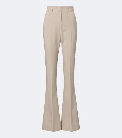 Sportmax Wool-blend Flared Pants In Brown
