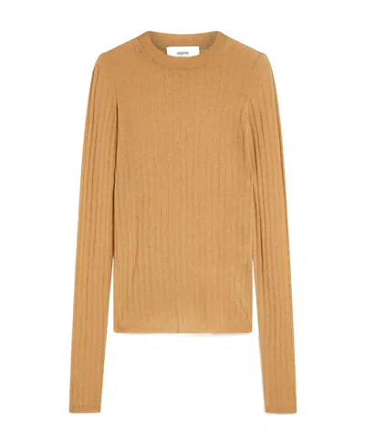 Sportmax Crewneck Long-sleeved Jumper In Brown