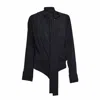 Sportmax Wrap V-neck Bodysuit With Tie Collar In Black