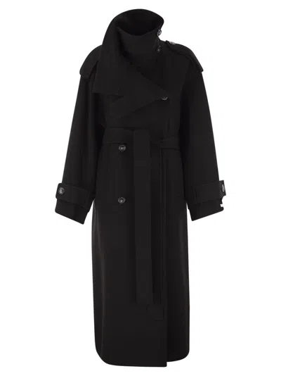 SPORTMAX YOLE - DOUBLE TRENCH COAT IN PURE WOOL