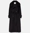 Sportmax Yole Virgin Wool Trench Coat In Black