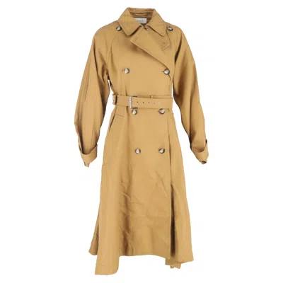 Sportmax Zamia Double-breasted Belted Trench Coat In Brown Cotton