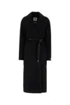 Sportmax Cappotto Zannata Oversize In Double Di Lana In Black