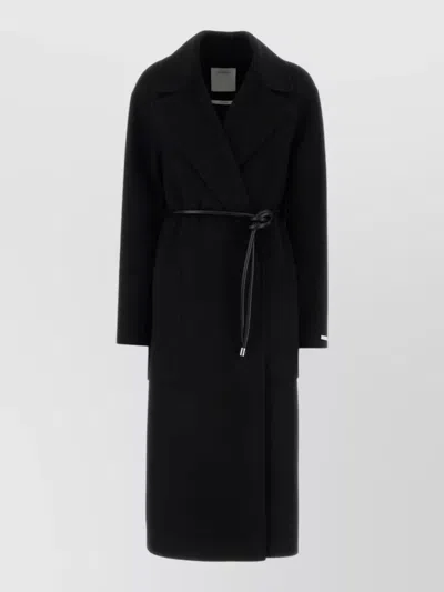 SPORTMAX ZANNATA WOOL COAT BELTED LONG LAPEL