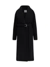 Sportmax Zebra Coat Double-faced Pure Wool In Black
