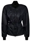 Sportmax Zebu Hourglass Pufer Jacker Eco Leather Belt Coats Black In Black