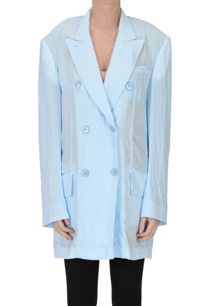 Sportmax Zelig Double Breasted Blazer In Light Blue