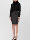 Sportmax Zinnia Knee-length Fitted Mesh Skirt In Black