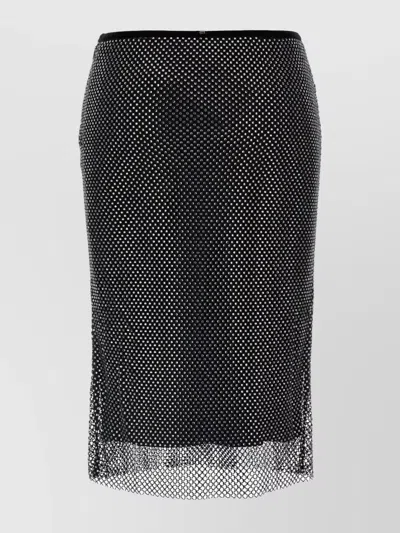 SPORTMAX 'ZINNIA' MESH OVERLAY STUDDED SLIT SKIRT
