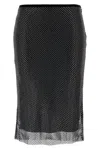 Sportmax Zinnia Knee-length Fitted Mesh Skirt In Black
