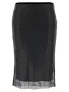Sportmax Zinnia Knee-length Fitted Mesh Skirt In Black