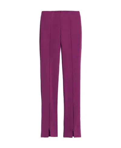 Sportmax Zip-detail Stretch Flared Trousers In Purple
