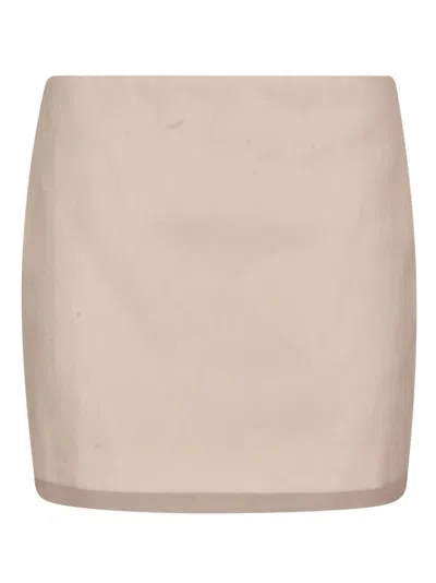 Sportmax Zip Detailed Mini Skirt In White