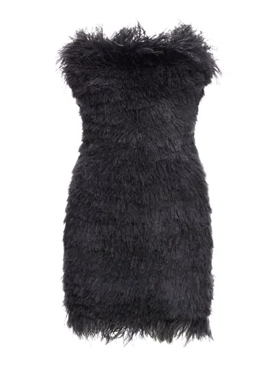 Sportmax Zip Detailed Strapless Dress In Black