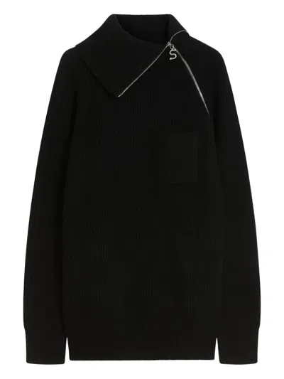 Sportmax Zip Sweater In Black