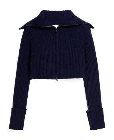 Sportmax Zipped Cropped Cardigan In Black