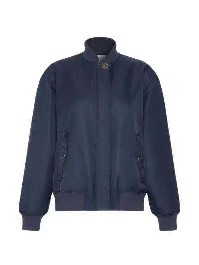 Sportmax Zip-up Bomber Jacket In Blue