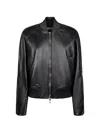 Sportmax Sheep Nappa Leather Jacket With Elastic Quilted Detailing In Black