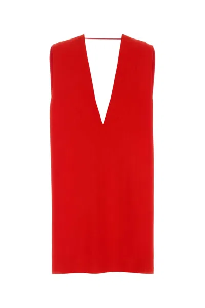 Sportmax Red Stretch Viscose Agrume1234 Mini Dress