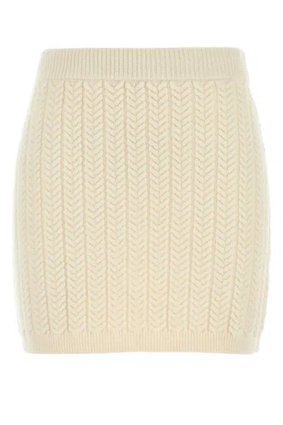 Sportmax Ivory Wool Blend Earry1 Mini Skirt In White