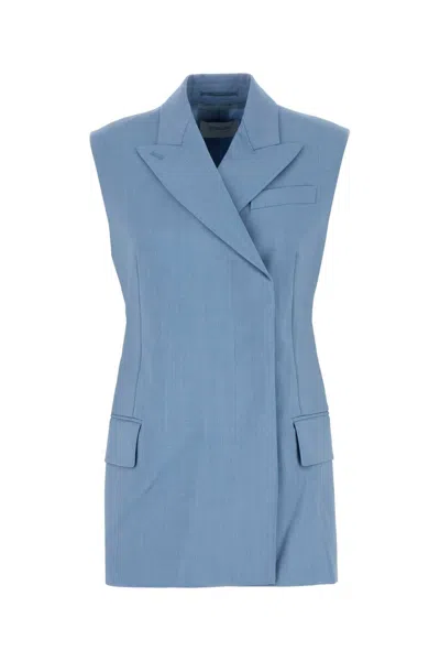 Sportmax Light Blue Wool Blend Ilex Vest In Cielo