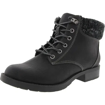 Sporto Honey Womens Knit Nubuck Combat & Lace-up Boots In Black