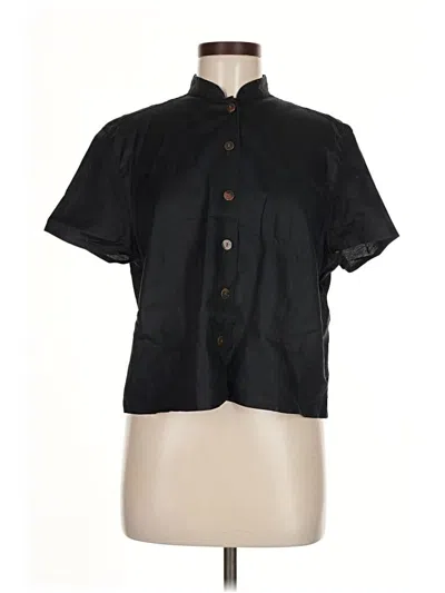 Pre-owned Sporto Short Sleeve Blouse In Black