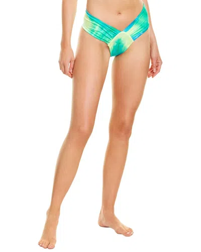 Sportsillustrated Swim Sports Illustrated Swim High-leg Ruched Bikini Bottom In Green