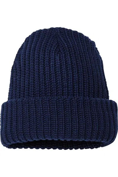Sportsman 12 Chunky Knit Cuffed Beanie In Blue