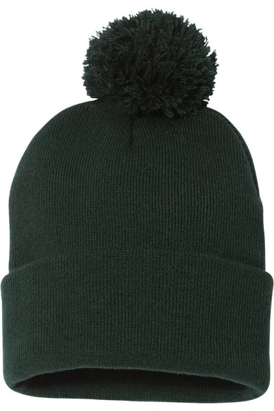 Sportsman Pom-pom 12 Knit Beanie In Black