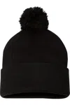 Sportsman Pom-pom 12 Knit Beanie In Black