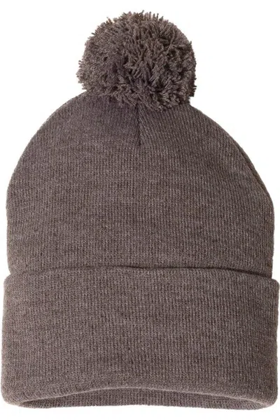 Sportsman Pom-pom 12 Knit Beanie In Brown