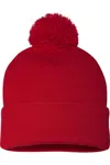 Sportsman Pom-pom 12 Knit Beanie In Red