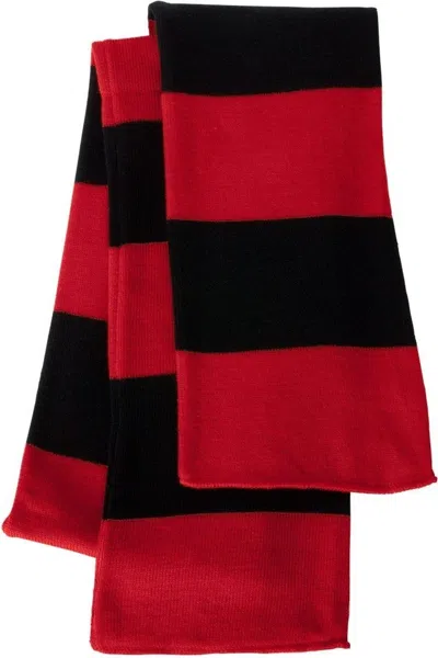 Sportsman Rugby-striped Knit Scarf In Multi