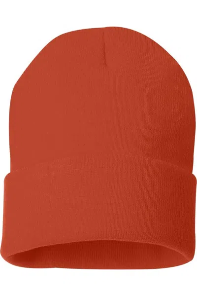 Sportsman Solid 12 Cuffed Beanie In Orange