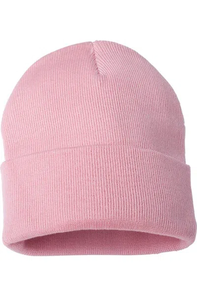 Sportsman Solid 12 Cuffed Beanie In Pink