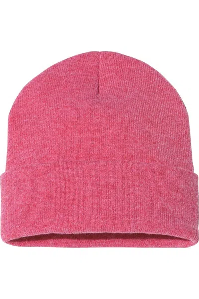 Sportsman Solid 12 Cuffed Beanie In Pink