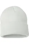 Sportsman Solid 12 Cuffed Beanie In White