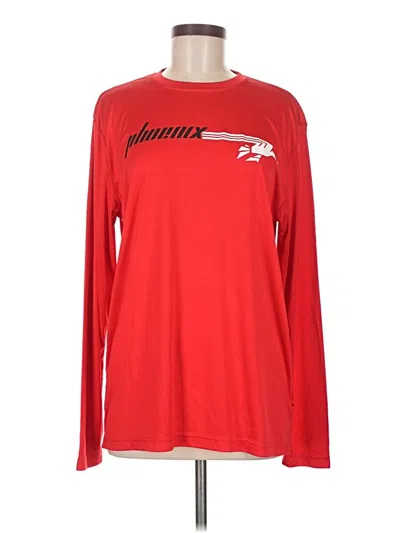 Pre-owned Sport-tek Long Sleeve Top Red Crew Neck Tops