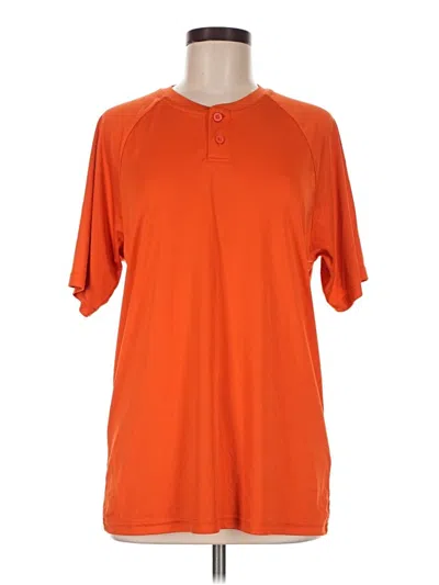 Pre-owned Sport-tek Short Sleeve Henley Shirt In Orange