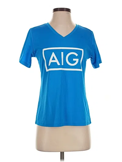 Pre-owned Sport-tek Short Sleeve Top Blue V-neck Tops