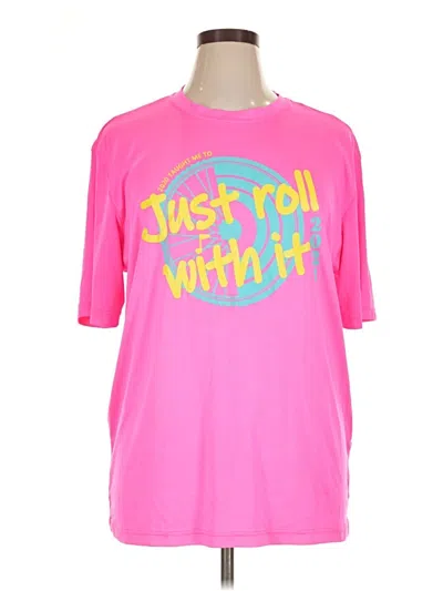 Pre-owned Sport-tek Short Sleeve Top Pink Mock Neckline Tops