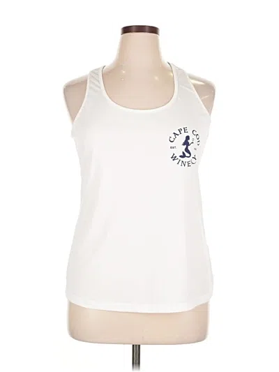 Pre-owned Sport-tek Tank Top White Halter Neckline Tops