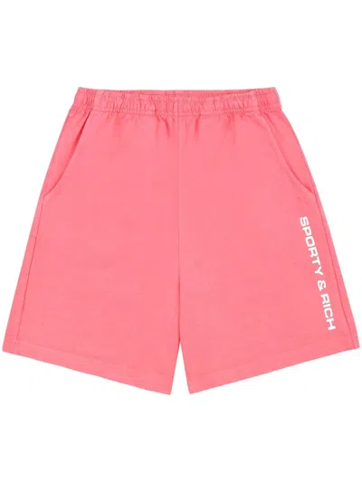 Sporty &amp; Rich Bold Logo Gym Shorts In Cotton Candy